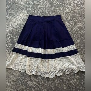 NWT! LOFT A-Line Rayon Lace Pleated Skirt